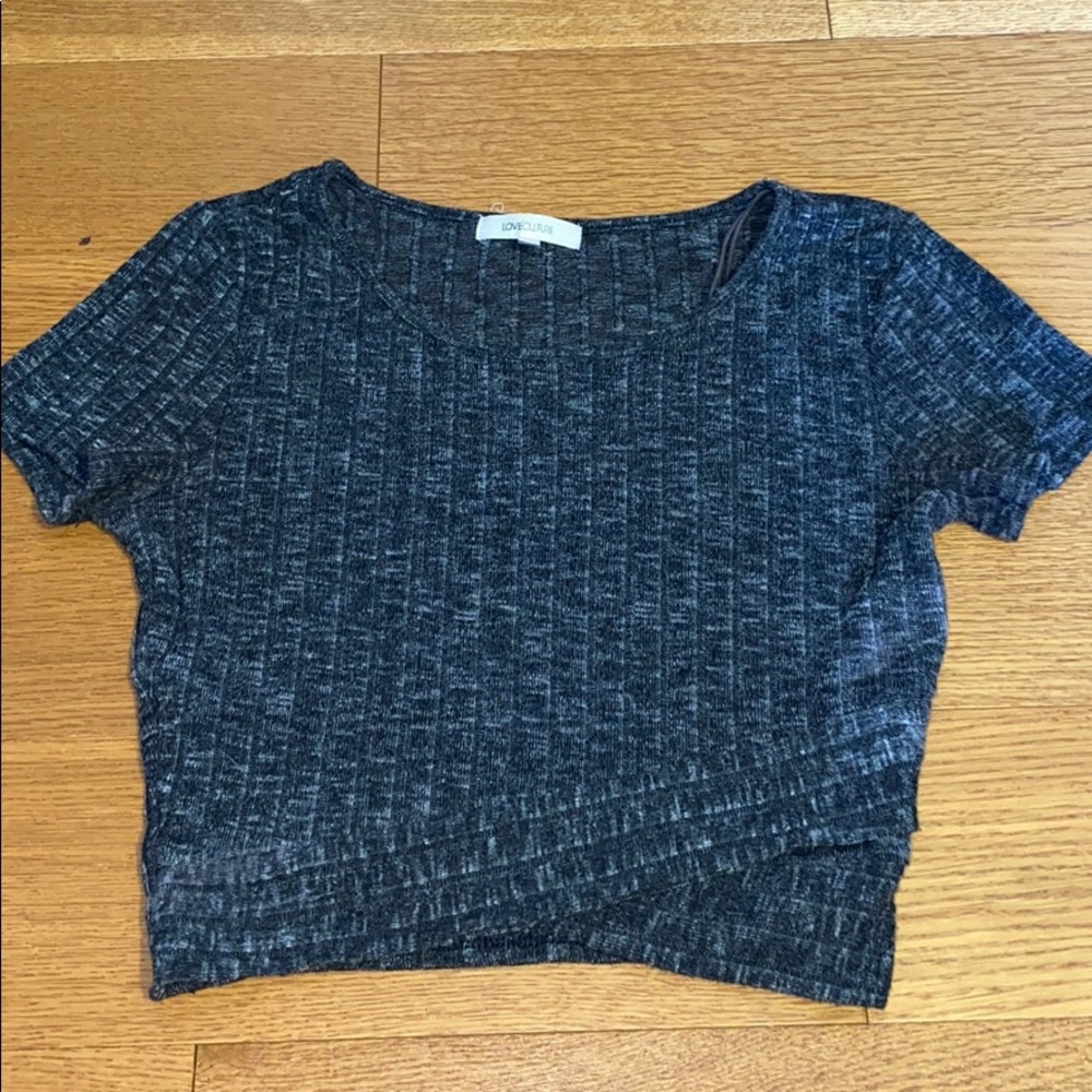 Knit grey crop top